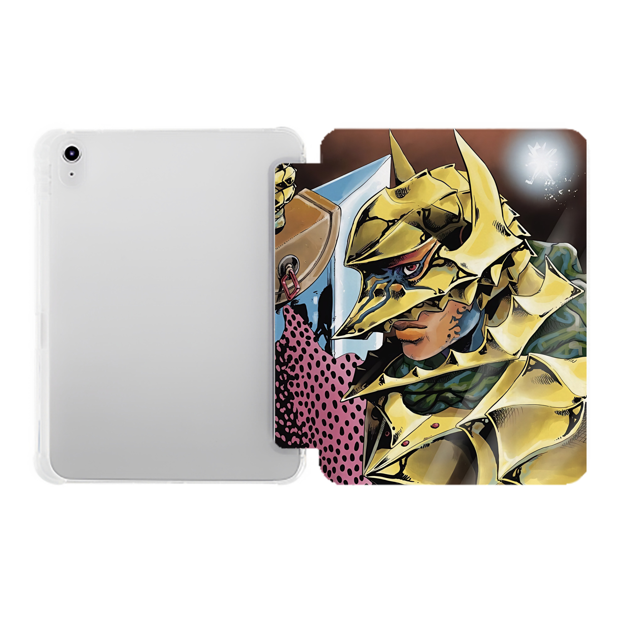 （画像用） 北斗の拳 Fist of the North Star IPad ケース ペン収納付き 三つ折りスタンド PUレザー×シリコン 対応機種9.5/10.5/10.9インチ